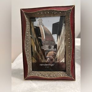 Vintage metal and resin frame with crystal and filagree for a 4” x 6” picture